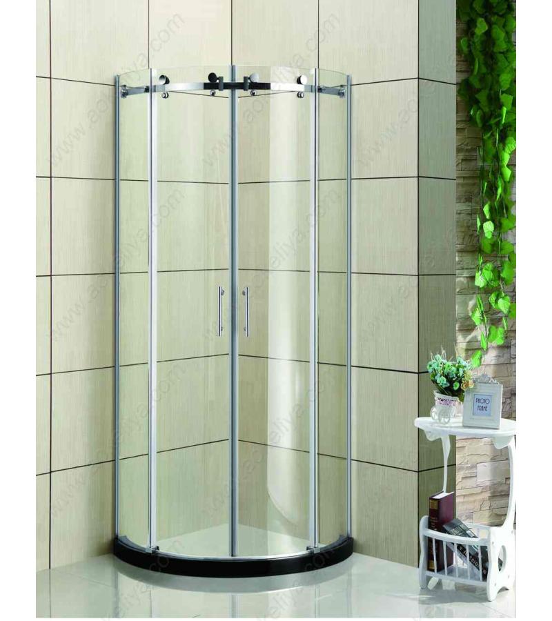 საშხაპე კაბინის მინის კომპლ.  BXG-17-9  ზომა. 90*90*195 სმ  შავი კანტით  5*6 სმ Aokelya