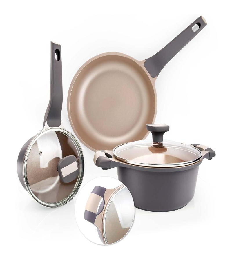 ქვაბი გრანიტის თავსახურით (ნაკრები)  3ცალი   FF-BCL-235