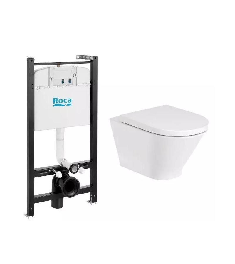 დასაკიდი უნიტაზი ინსტალ, ავზით, თავსახ. ღილაკით  The Gap Round #7893105000  მწარ.  ROCA