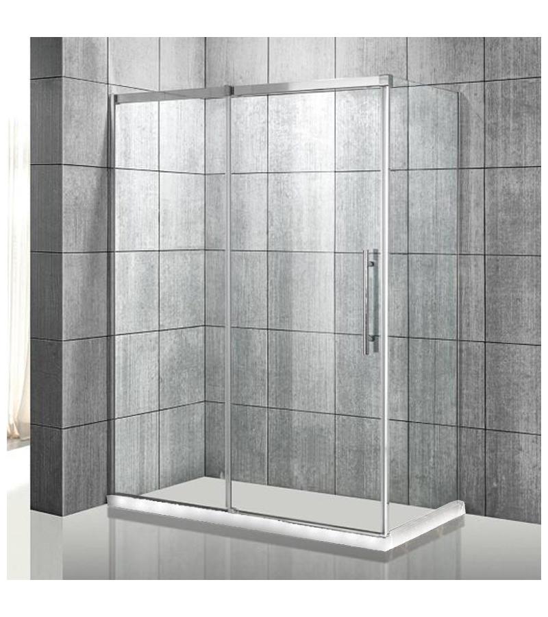 საშხაპე კაბინის მინის კომპლ.  KS-1100-9-11 ზომა. 90*110*190 სმ  R მარჯ. თეთრ კანტით 5*6 სმ Aokelya