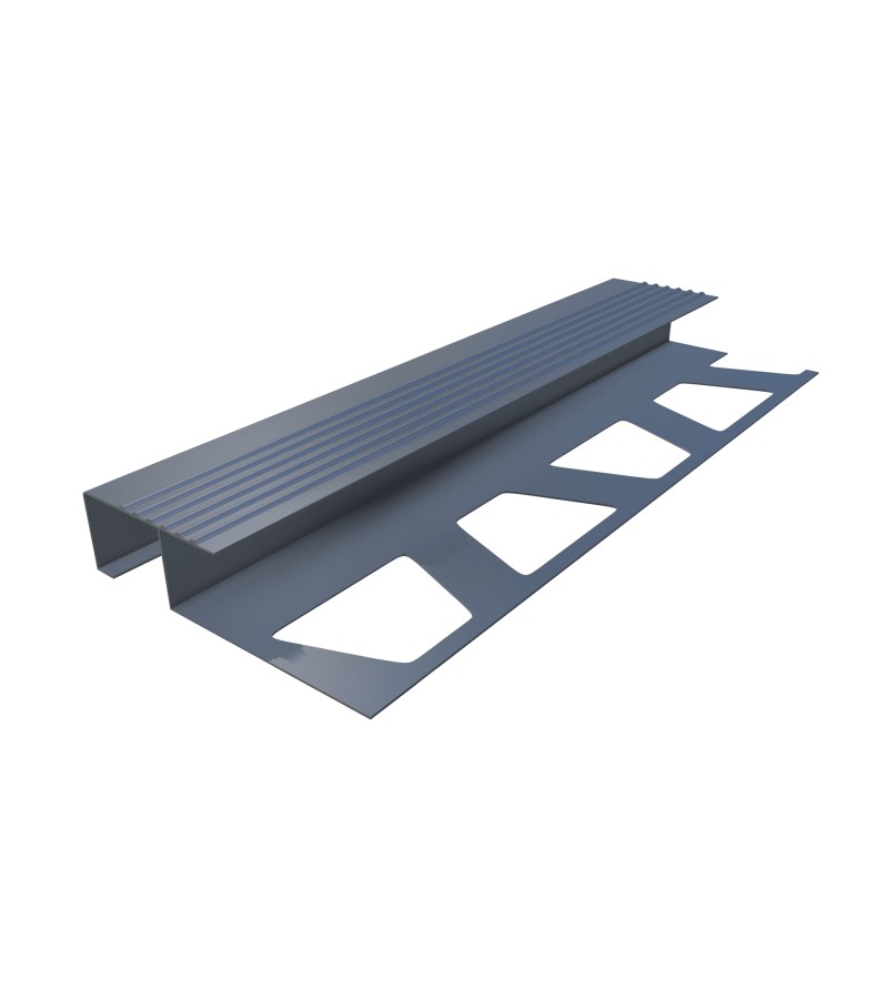 Edge of the stair step aluminum 25*25 corrugated 1120 2.5 m matte black. PROPLAST