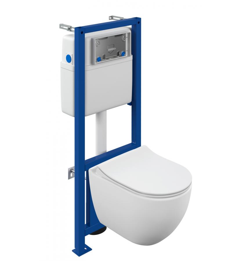 უნიტაზი დასაკიდი ინსტალაციით (თავსახურით მექანიზმით  ბაჩოკით) BRASKO SMART CO DPL/LIK PRO