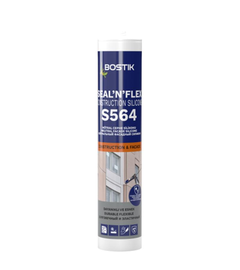 სილიკონი ფასადისთვის Construction Silicone S564  გამჭირვალე 300 მლ  BOSTIK
