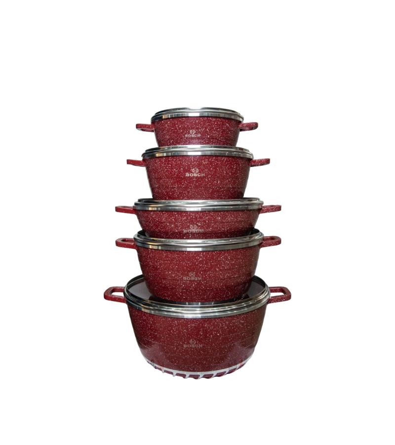 ქვაბის ნაკრები  WFWJ-020  ( 5ცალი )  RED