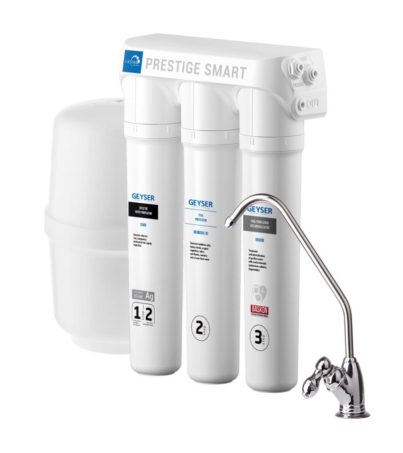 წყლის ფილტრი მემბრანით  Гейзер Престиж Смарт  #20040   მწარ. AKVATORIA 