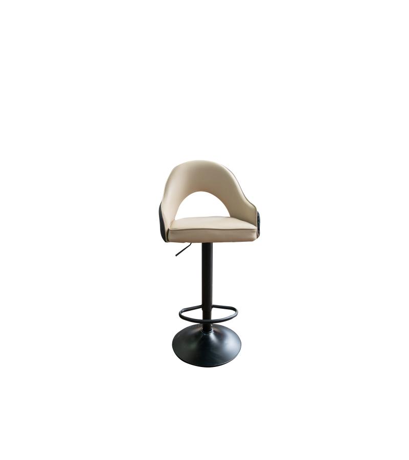 >ბარის სკამი  #FSHR-9016-3  ფერი: კრემისფერი + შავი ( 5613 + 5601 ) 