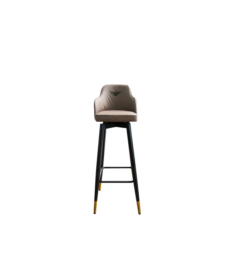 >ბარის სკამი  #FSHR-7101-2  ფერი: შავი + ყავისფერი ( 5606 + 5601 ) 