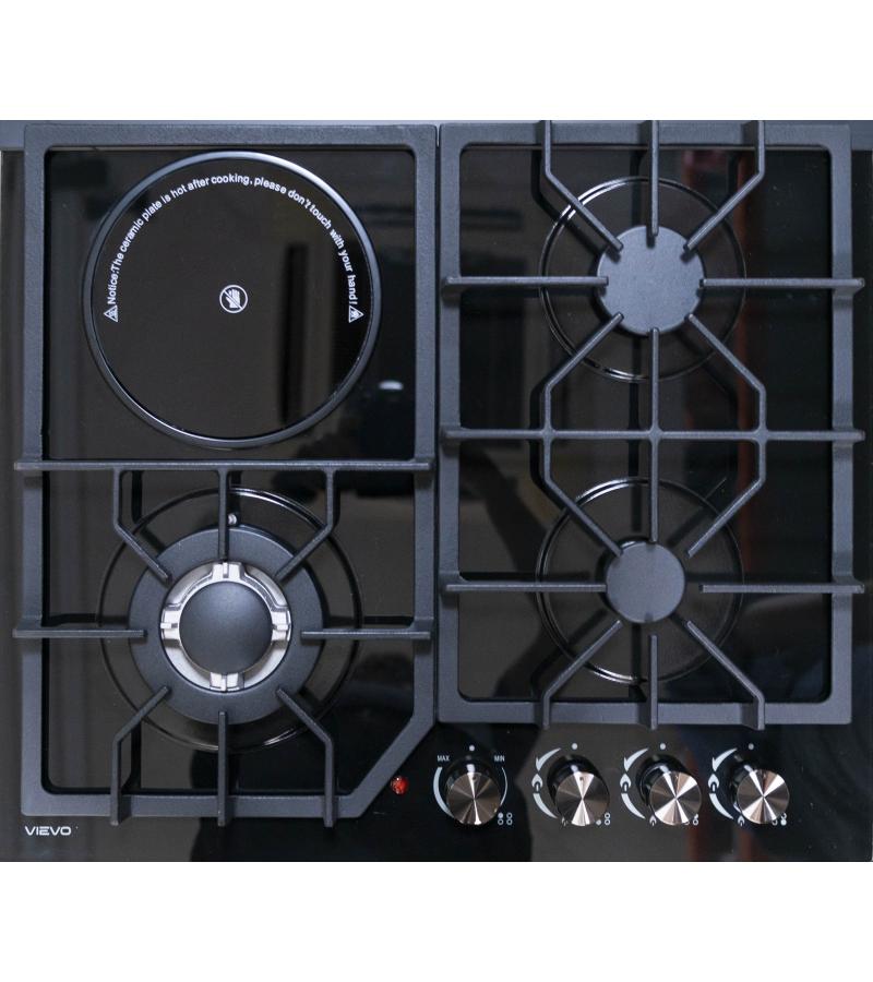 გაზქურის ზედაპირი  3+1  E60-D4002G  Black მინა  შავი   მწარ.VIEVO