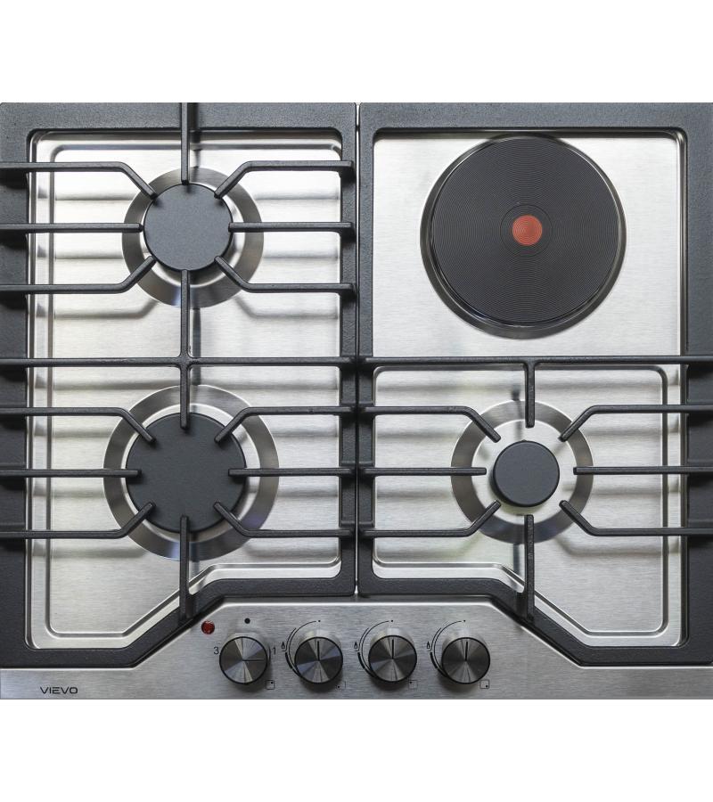 გაზქურის ზედაპირი  3+1  E60-D4037S SS  ნიკელის   მწარ.VIEVO