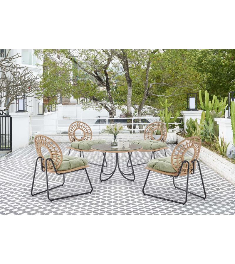 გარე მაგიდა სკამები  4+1  ( 4ც-სკამი ; 1ც-მაგიდა )   MLM-211208