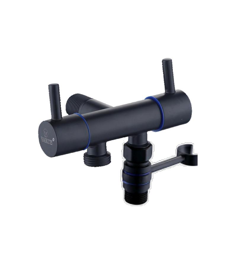 ვინტილი  2ნი  1/2*1/2  შავი  VT-8021BK-1  სამაგრით   მწარ. VARTE