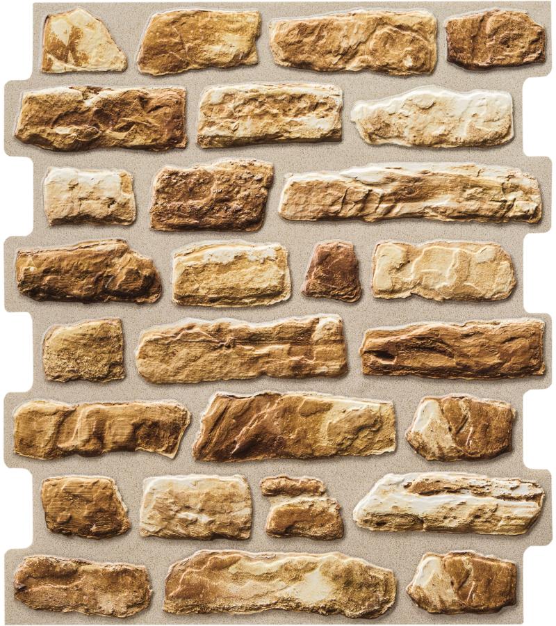 Decorative panel self-adhesive PVC brick Мергель глинистый 470х473mm bitter. GRACE