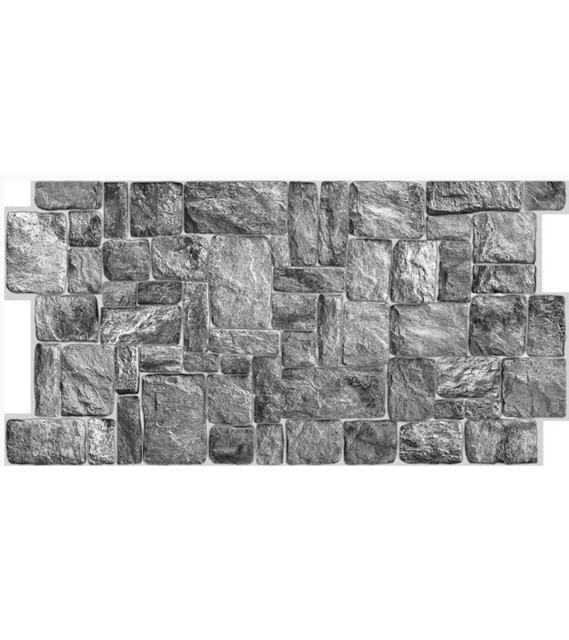 Декоративное панно ПВХ Камень натуральный серый 980х498мм горький. МИЛОСТЬ