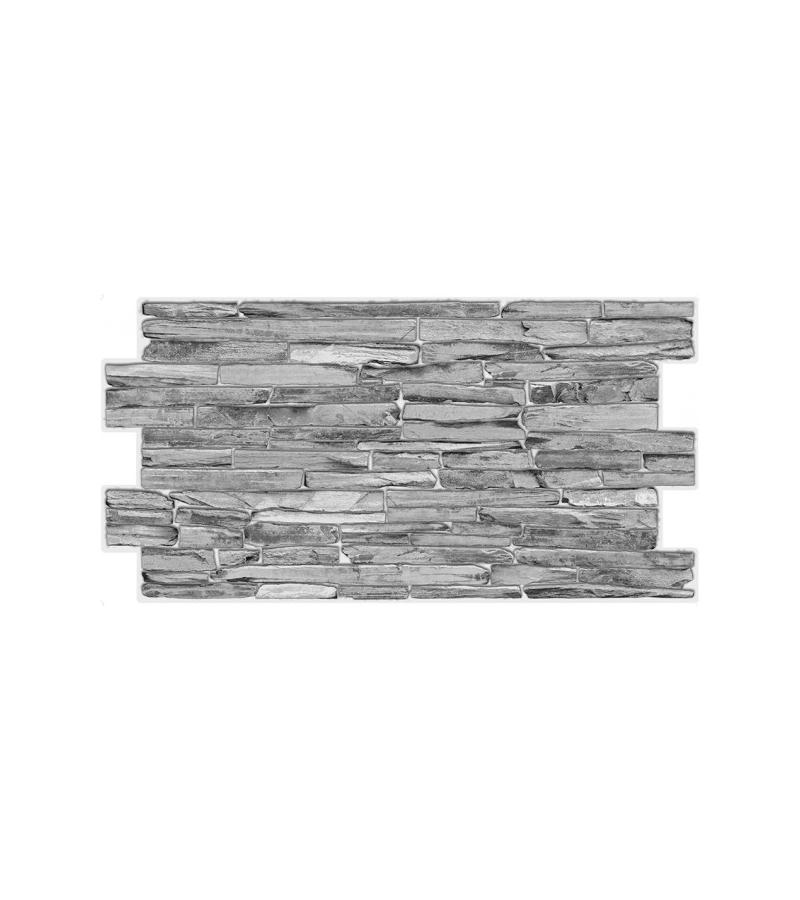 Декоративная панель ПВХ Сланец классическая 980х500мм темная. МИЛОСТЬ