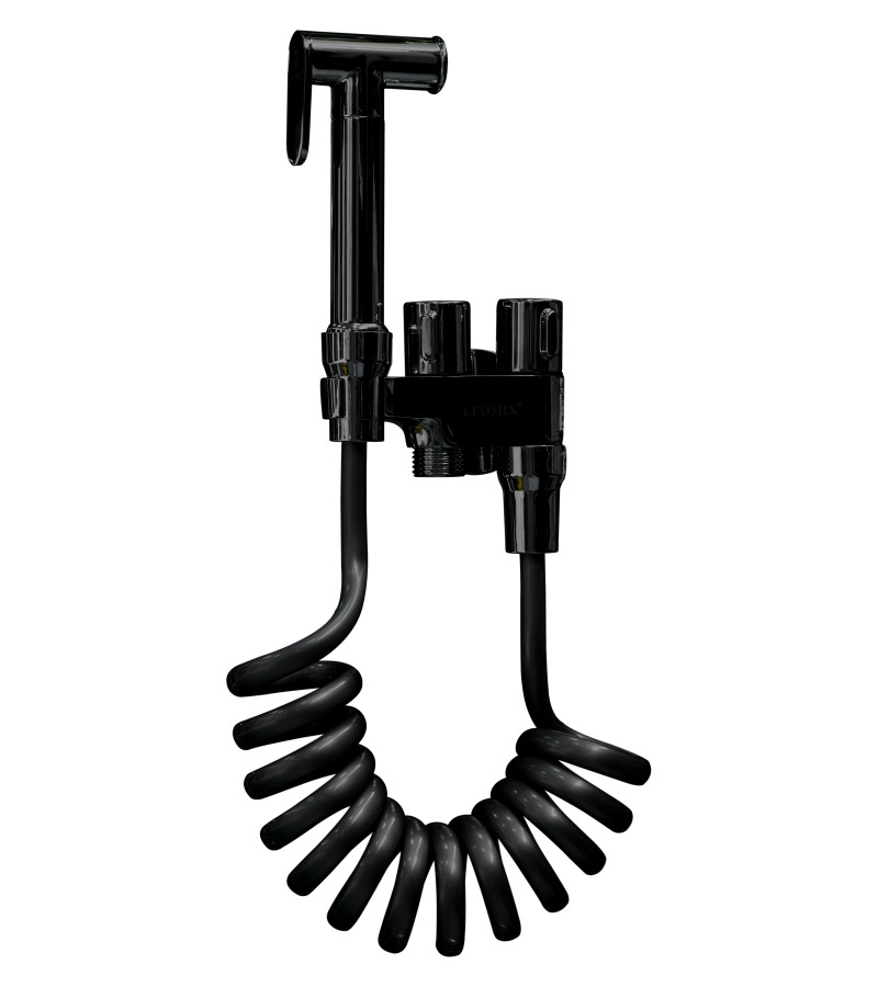 Смеситель для биде LS-792BK со шлангом Цвет: черный горький. ЛЕОМИКС