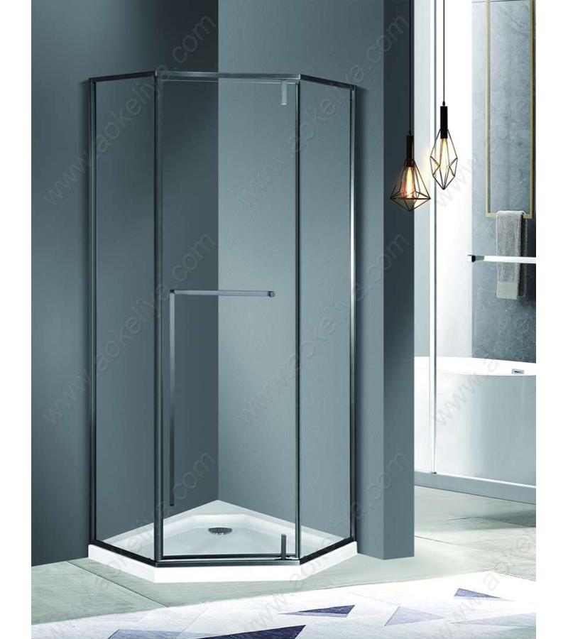 საშხაპე კაბინის მინის კომპლ.  JL-176-9-QH  ზომა. 90*90*190 სმ  Gun gray  Aokelya