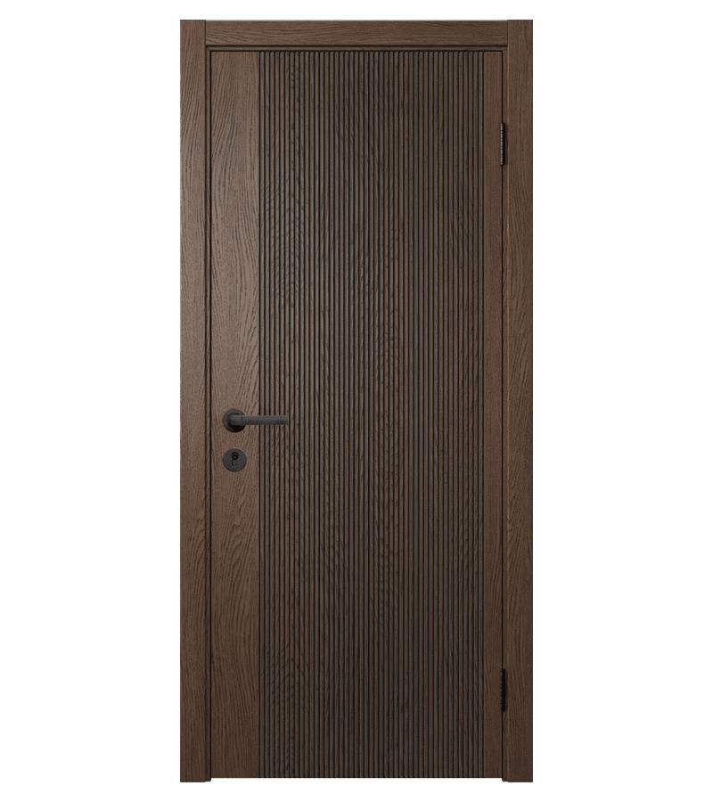 Дверь МДФ Размер Синди-5. 80*2200 цвет. Шпон Орех