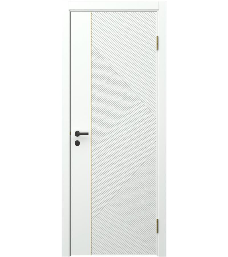 კარი  MDF  Соло-4  Молдинг Золото  ზომა. 80*2150  ფერი. 9003 Белая