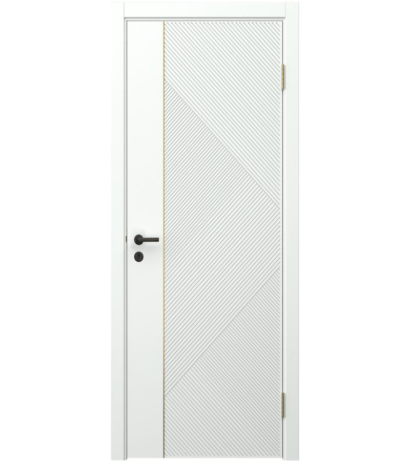 კარი  MDF  Соло-4  Молдинг Золото  ზომა. 70*2150  ფერი. 9003 Белая