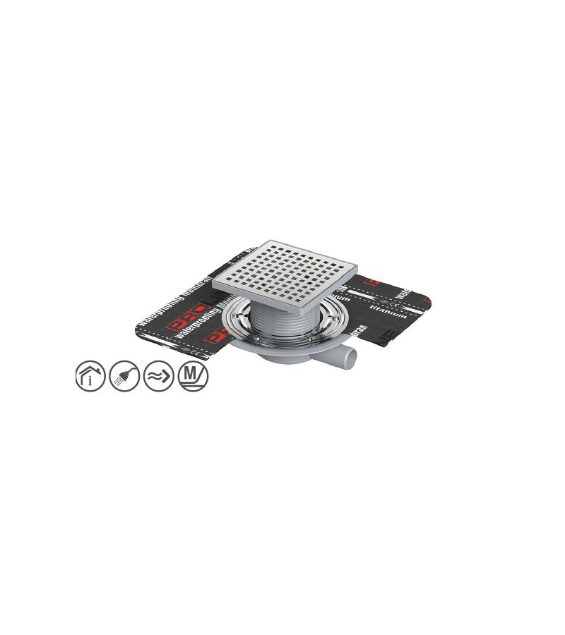 ტრაპი   HEIGHT ADJUSTABLE FLOOR DRAIN   10x10  100მმ  #VFD-734120    VALTEMO 