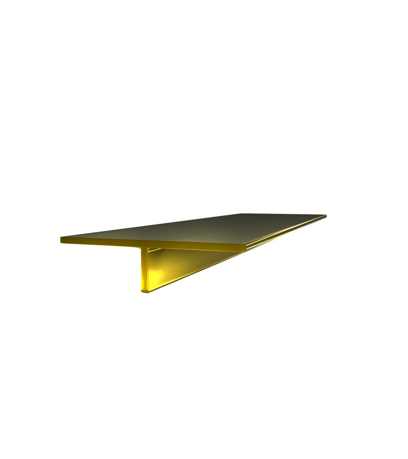 ალუმინის კუთხე   T    25მმ  2,7მ  ოქროსფერი   მწარ.  PROPLAST 