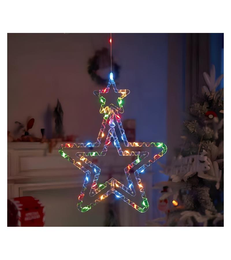 Елочная игрушка с гирляндами звезда MYDS-2431