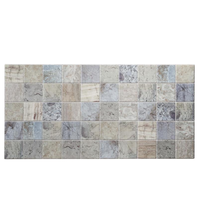 Decorative panel PVC Плитка Мрамор голубой 964x484mm dark. GRACE