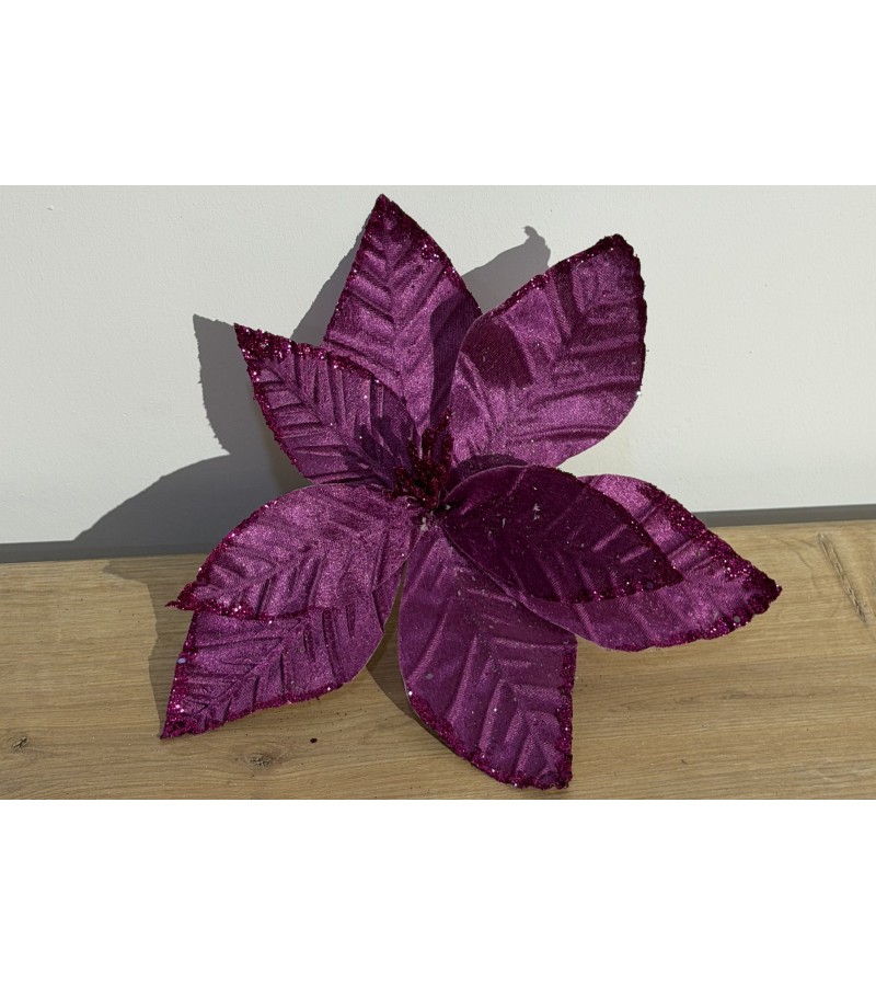 New Year's accessory flower LILI24-HD23-222 Color: Bordeaux, 25 cm
