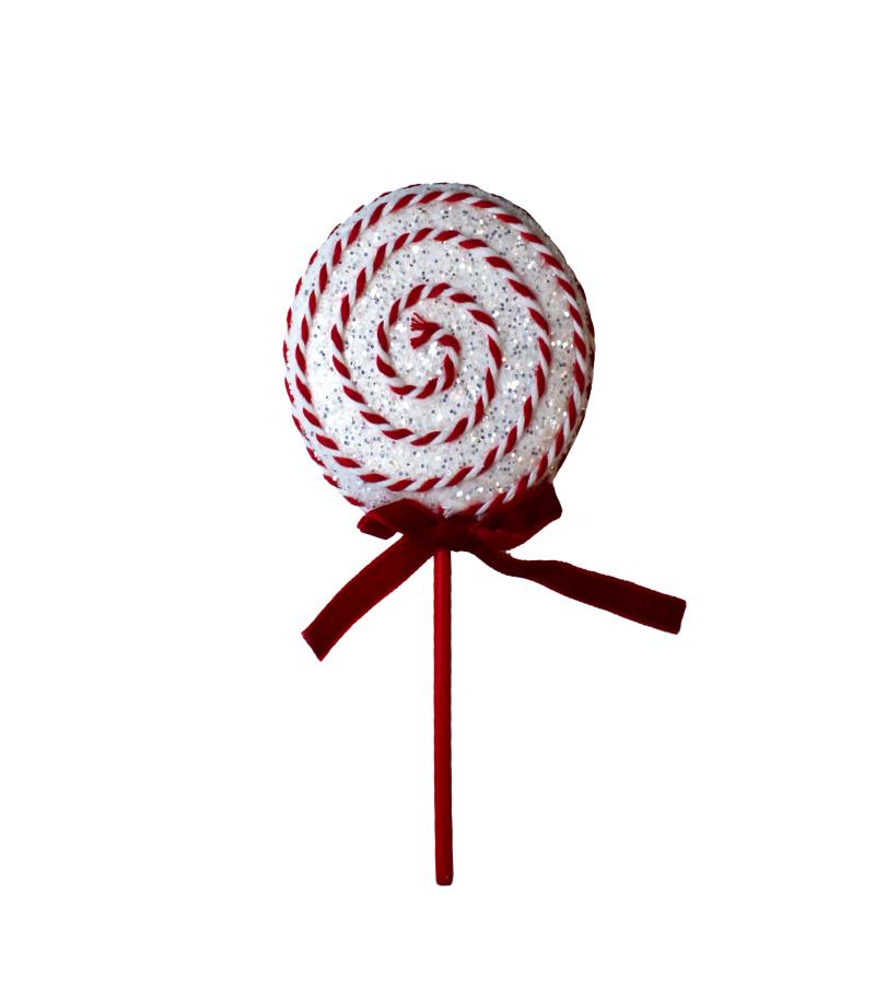 Новогодняя игрушка-леденец LILI24-A3-32239R+W10