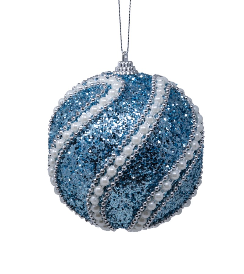 საახალწლო სათამაშო   ბურთულა 2ც 10 სმ  LILI24-A3-32249FB+W10