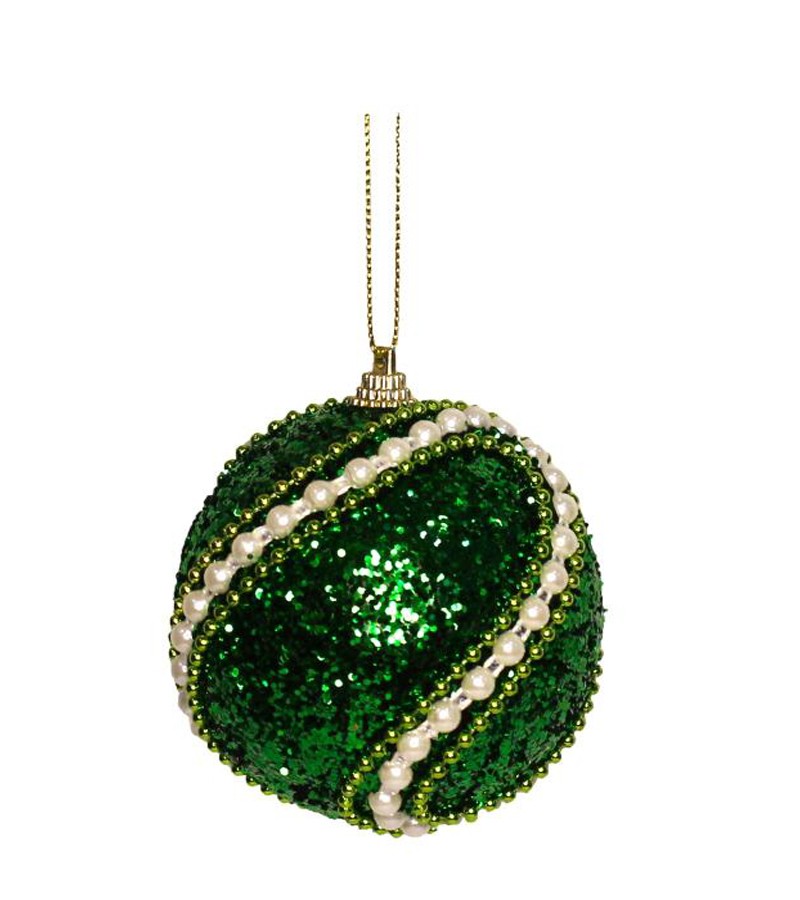 საახალწლო სათამაშო   ბურთულა 2ც 10 სმ LILI24-A3-32249E+W10