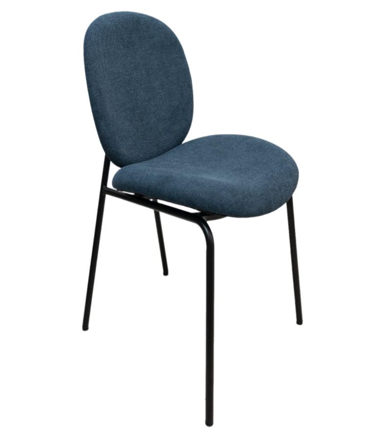 Стул #DC9515 / MISS-147 со спинкой цвета орех (57*48*82). СИНИЙ