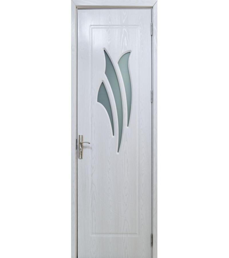 Door with glass KM-701 size 205*80*4 color Pearl White (AKC-021)