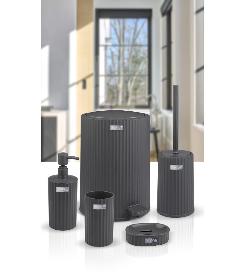 სააბაზ. აქსესუარ. ნაკრები Coliseum  OKY-450-A (5ც)  ფერი : ნაცრისფერი   OKYANUS