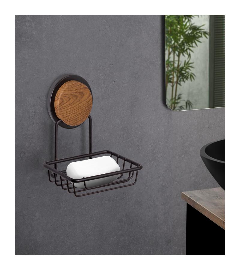 სასაპნე  MGS-704W   ფერი: Black/wooden ზომა:11,5*13სმ  OKYANUS