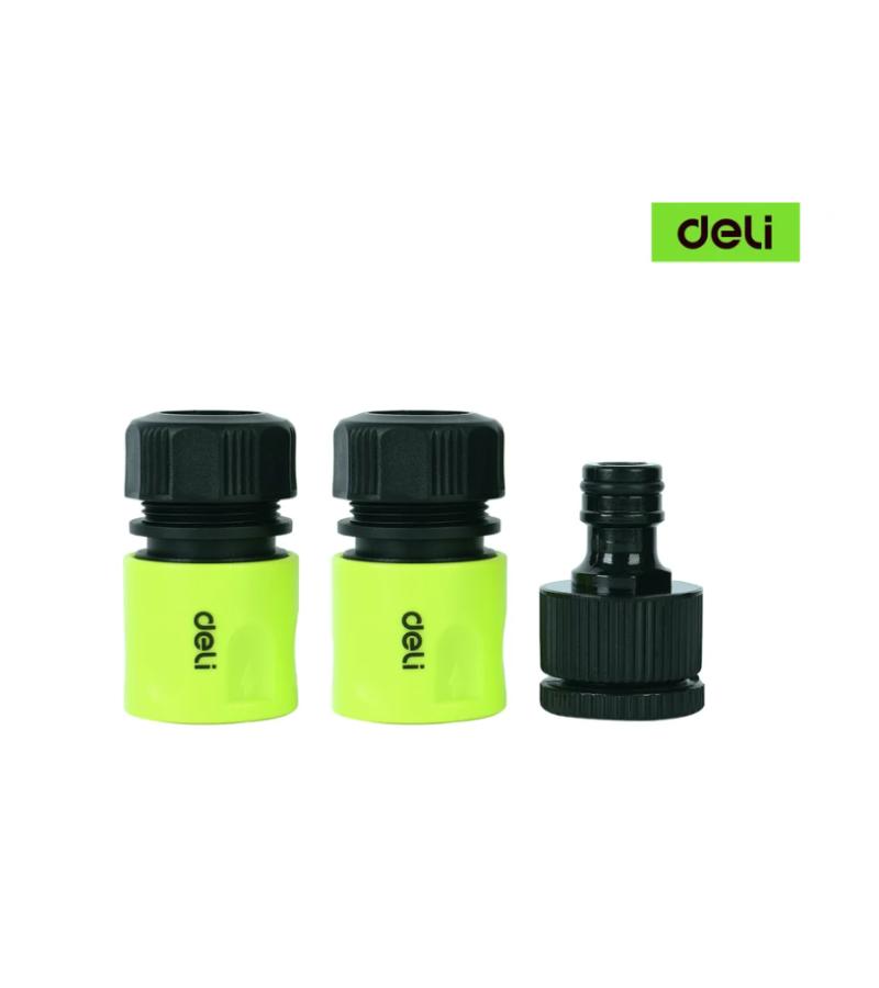 Адаптер для водопровода 3 шт. 1/2+3/4 DL8799 черный. deli