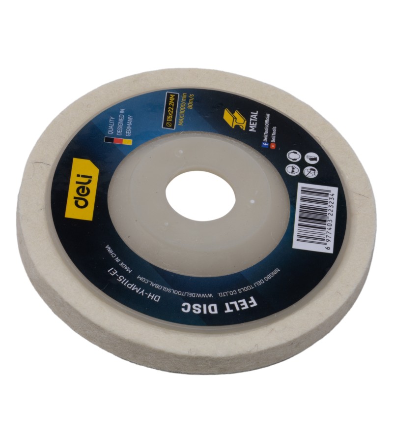 Диск полировальный (профессиональная обработка) 115*22,2 мм DH-YMP115-E1 черный. deli