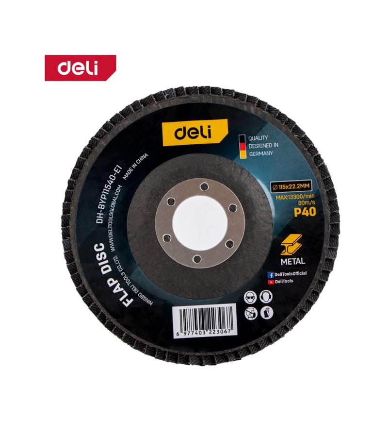 საპრიალებელი დისკი  P40  115*22,2 mm  DH-BYP11540-E1    მწარ.  deli 