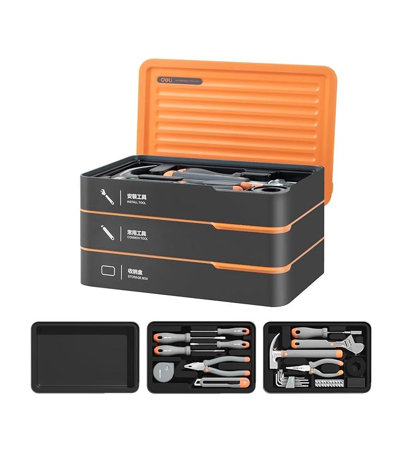 Tool set 42 pcs H1001-ADE Home°/ Grey-Orange  deli 