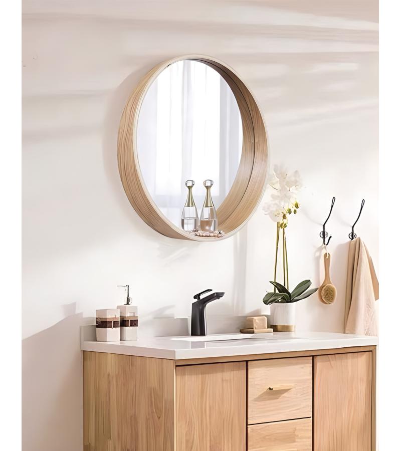 სარკე  80*80 სმ  ხის ჩარჩოთი / Wooden frame  #HK-2006C  WALNUT