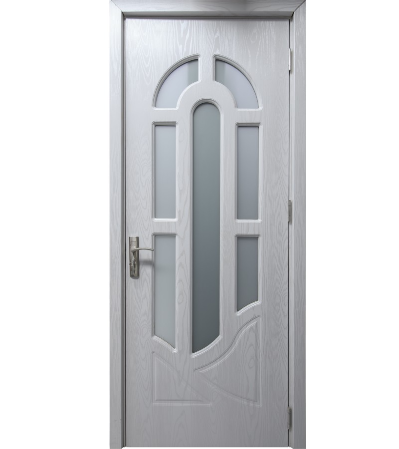 კარი მინით  KM-288 ზომა  205*80*4 ფერი  Pearl White (AKC-021)