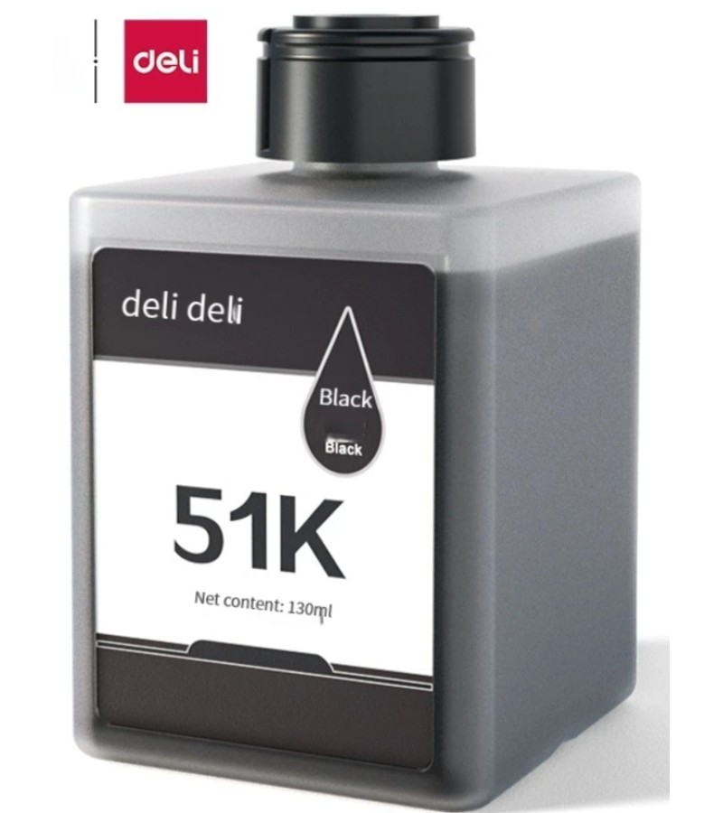 მელანი  51Ks  130ml  BLACK   მწარ.  d e l i 