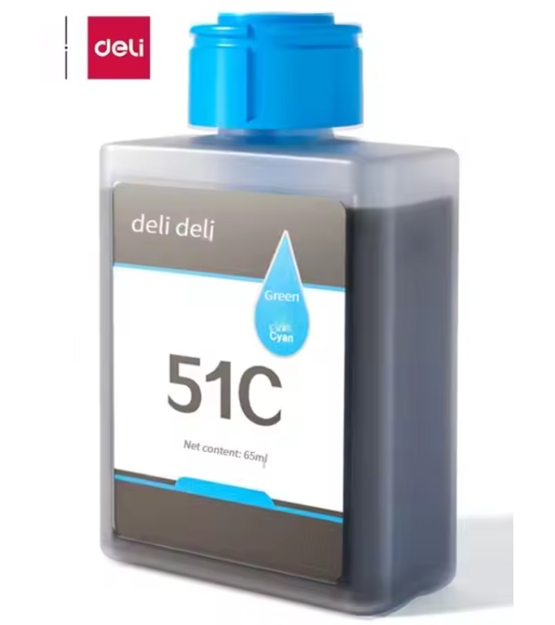 მელანი  51C  65ml  CYAN   მწარ.  d e l i 