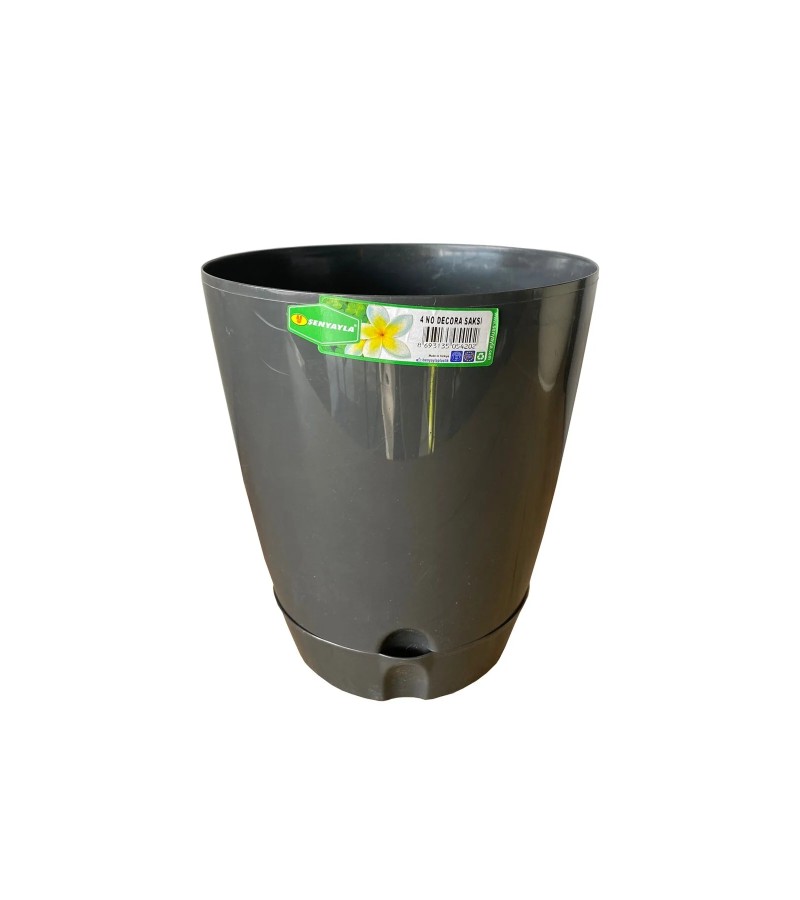 ქოთანი პლასტმასის  5710  OPAL  19.5ლ  ფერი. ANTRASIT    SENYAYLA