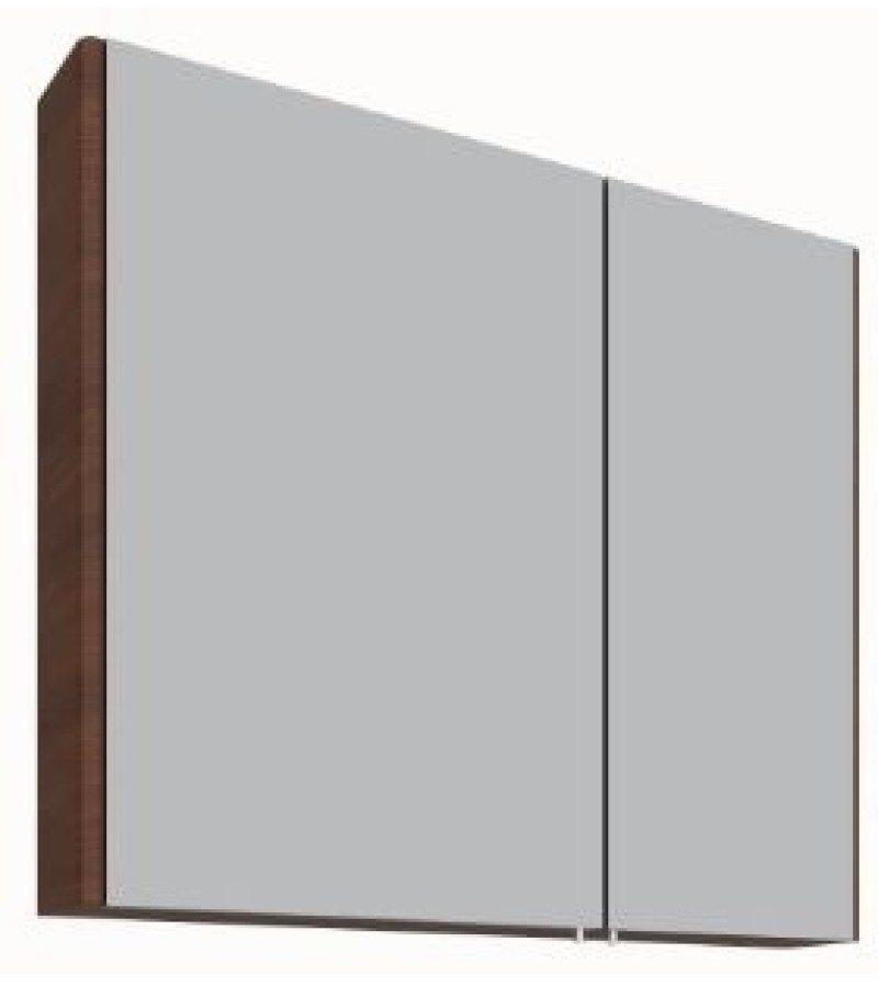 Bathroom furniture mirror 80 cm DUE color. NATURAL WALNUT CERAMICS