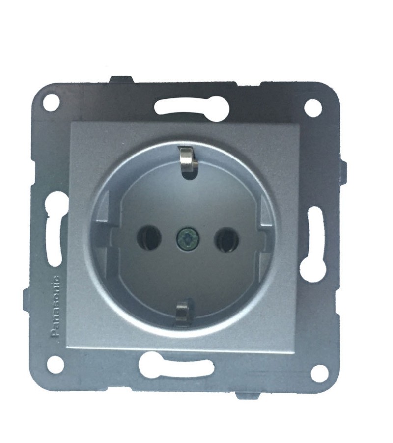 Механизм розетки с заземлением KARRE PLUS 55 серебристый WDTT02022SL-EU1 Panasonic