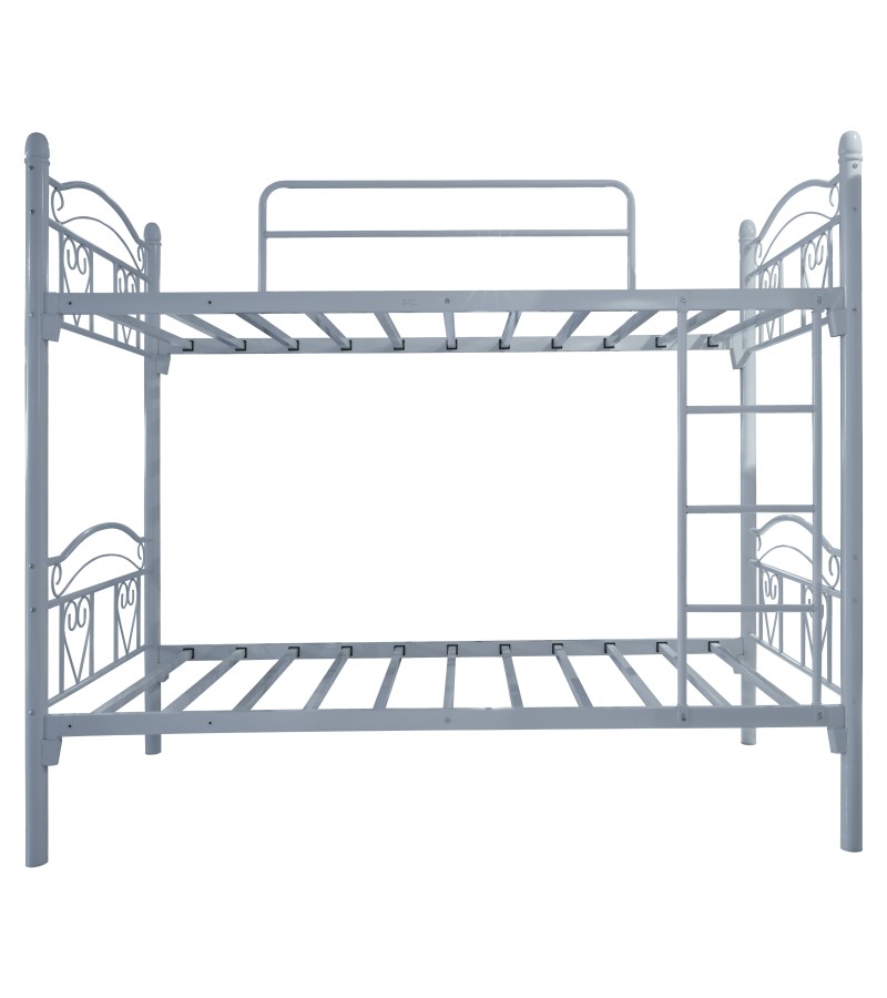 ლითონის საწოლი ორსართულიანი  90*190  თეთრი  DD-0425  