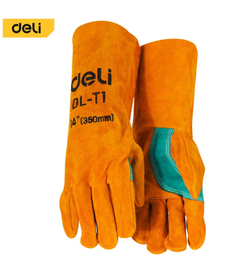 შედუღების აპარატის დამცავი ხელთათმანი  DL-T1   მწარ.  deli 