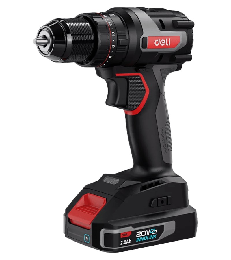 ქანჩსახრახნი დარტყმით ელემენტით  20V  2+1+1  2Ah*2   DE-CZ20-2D2   მწარ.  deli 