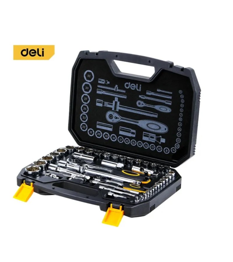 ხელსაწყოების თავაკების ნაკრები  44ც  1/2+1/4   DL1044    მწარ.  deli 